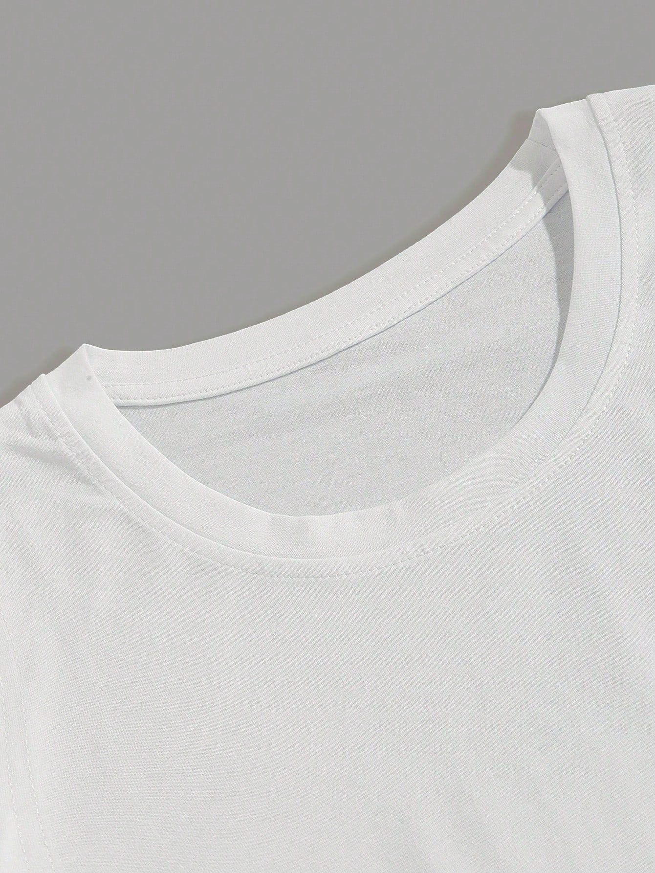Manfinity Homme Men'S Plain round Neck Short Sleeve Casual Top, Daily Wear Tee