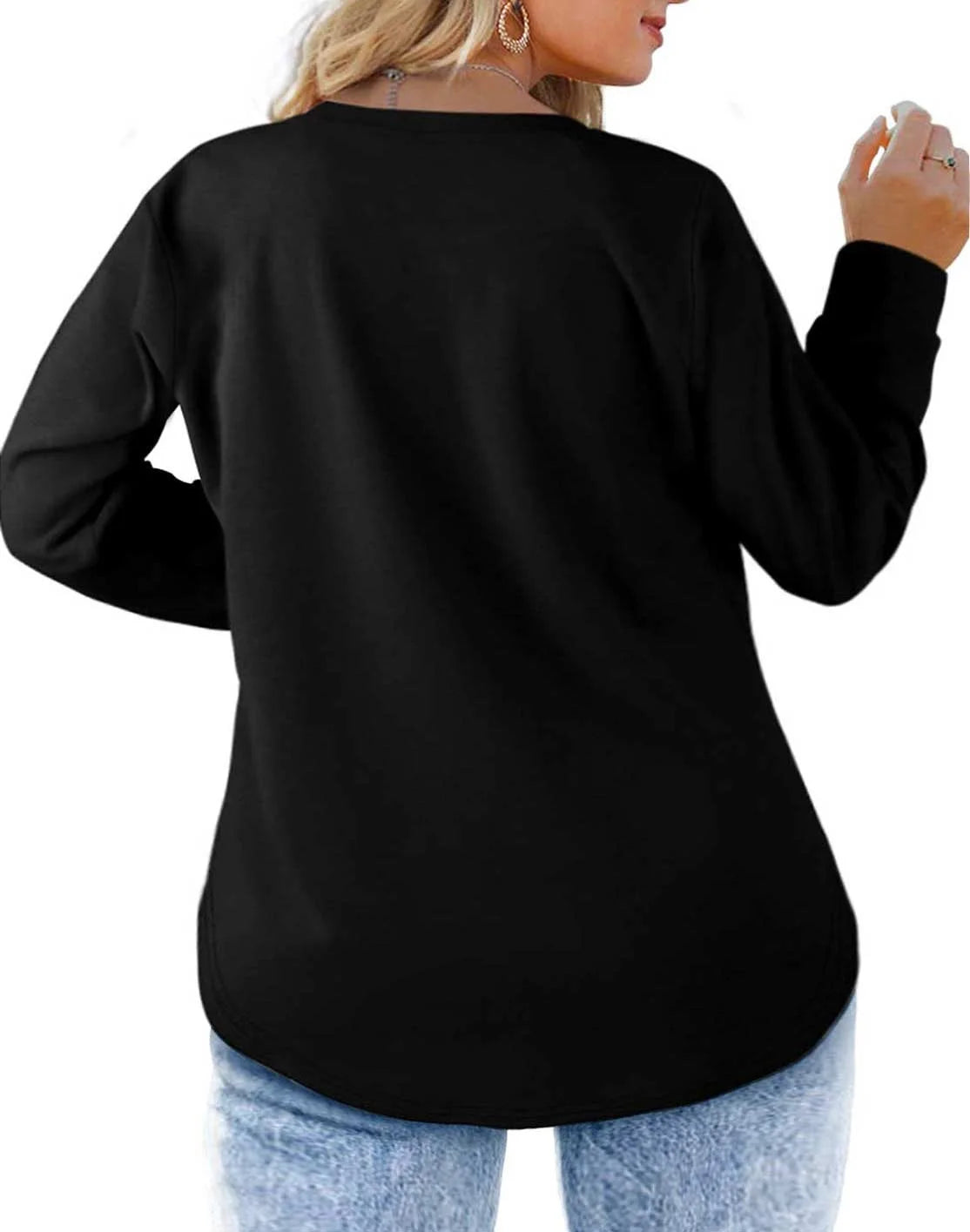 plus Size Sweatshirts for Women Crewneck Casual Tunic Tops Long Sleeve Shirts