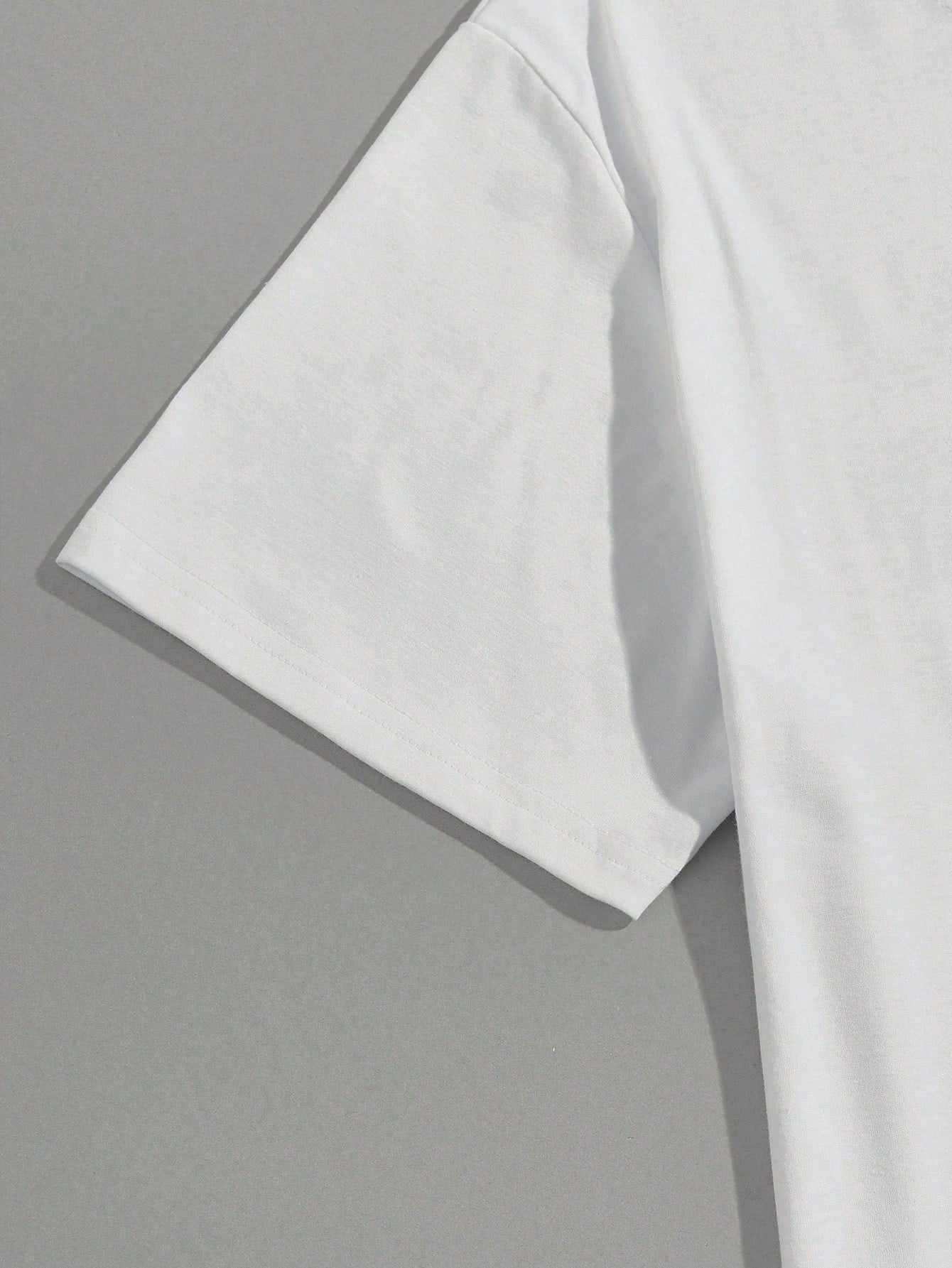 Manfinity Homme Men'S Plain round Neck Short Sleeve Casual Top, Daily Wear Tee