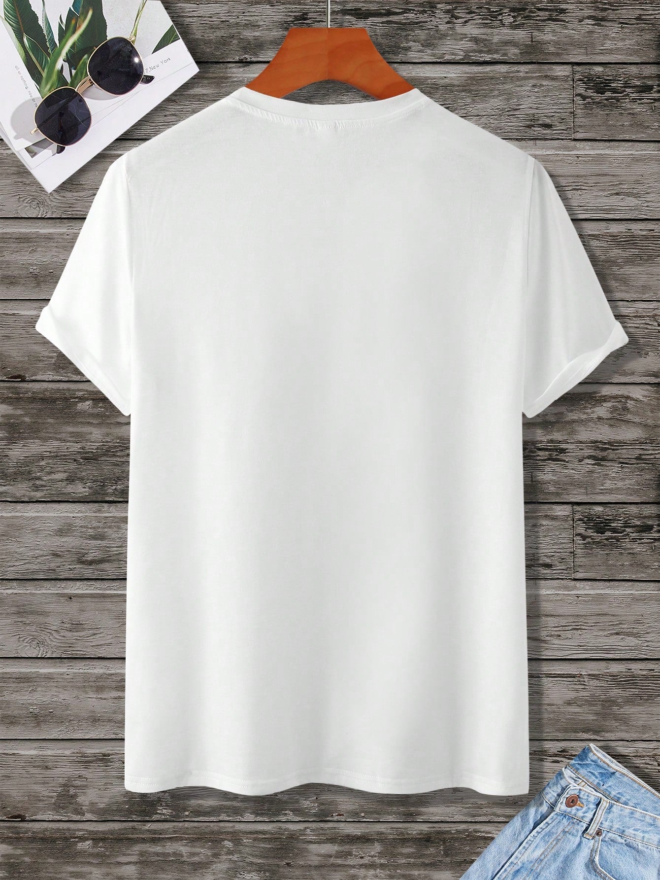 Manfinity Homme Men'S Plain round Neck Short Sleeve Casual Top, Daily Wear Tee