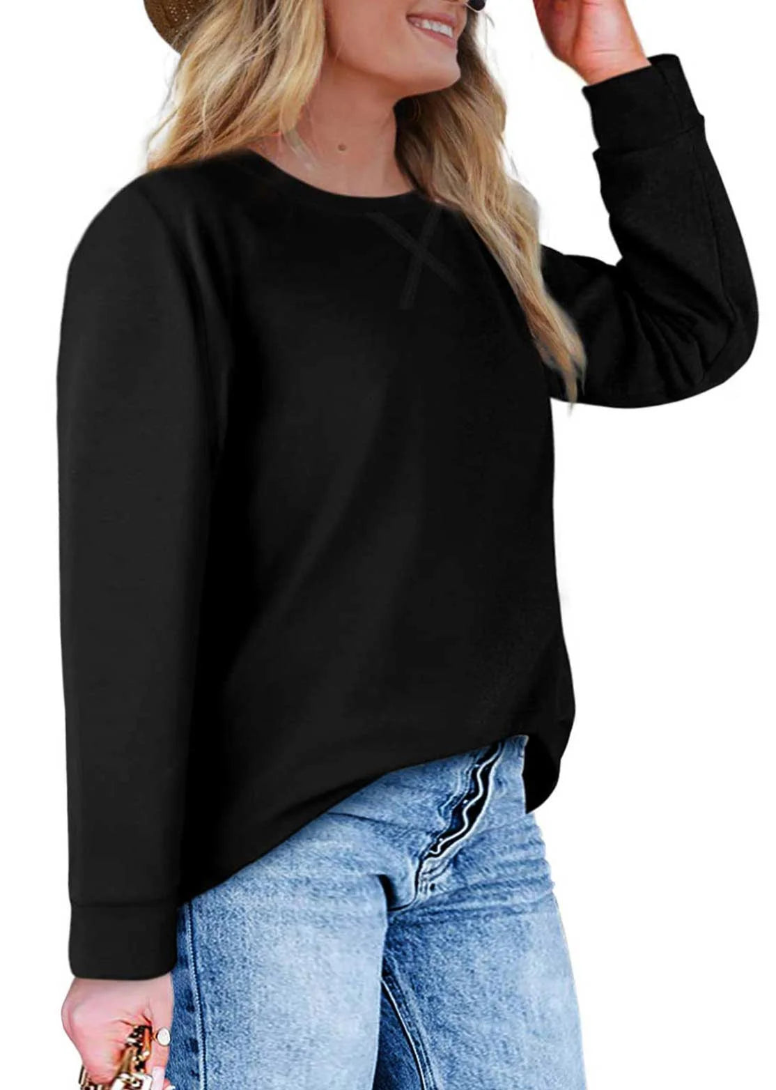 plus Size Sweatshirts for Women Crewneck Casual Tunic Tops Long Sleeve Shirts