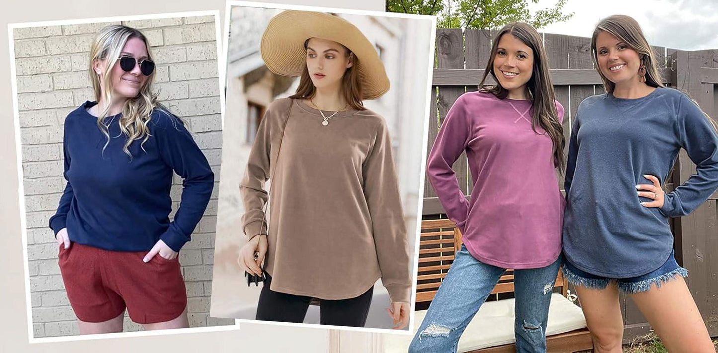 plus Size Sweatshirts for Women Crewneck Casual Tunic Tops Long Sleeve Shirts