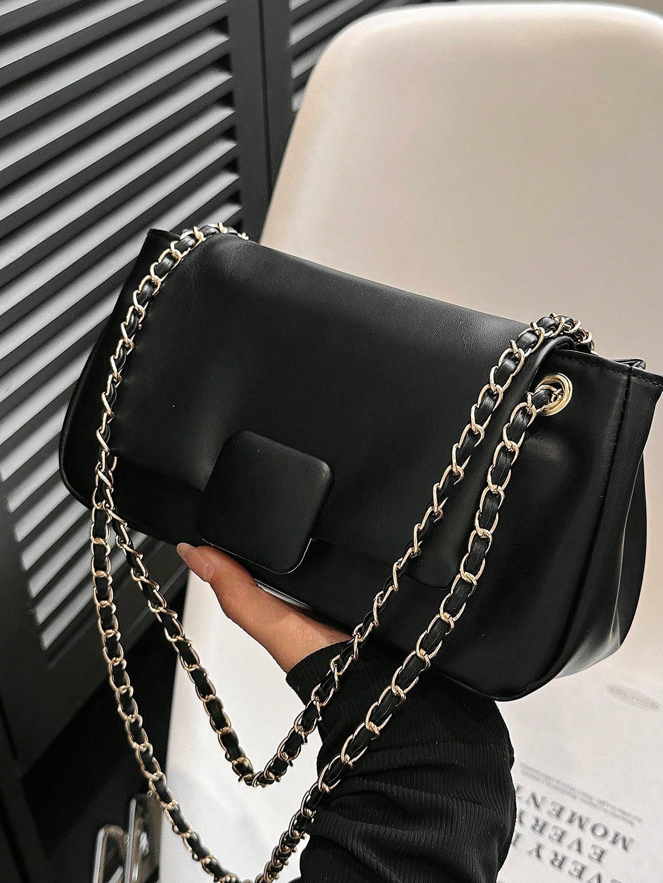 Minimalist Flap Square Bag Chain