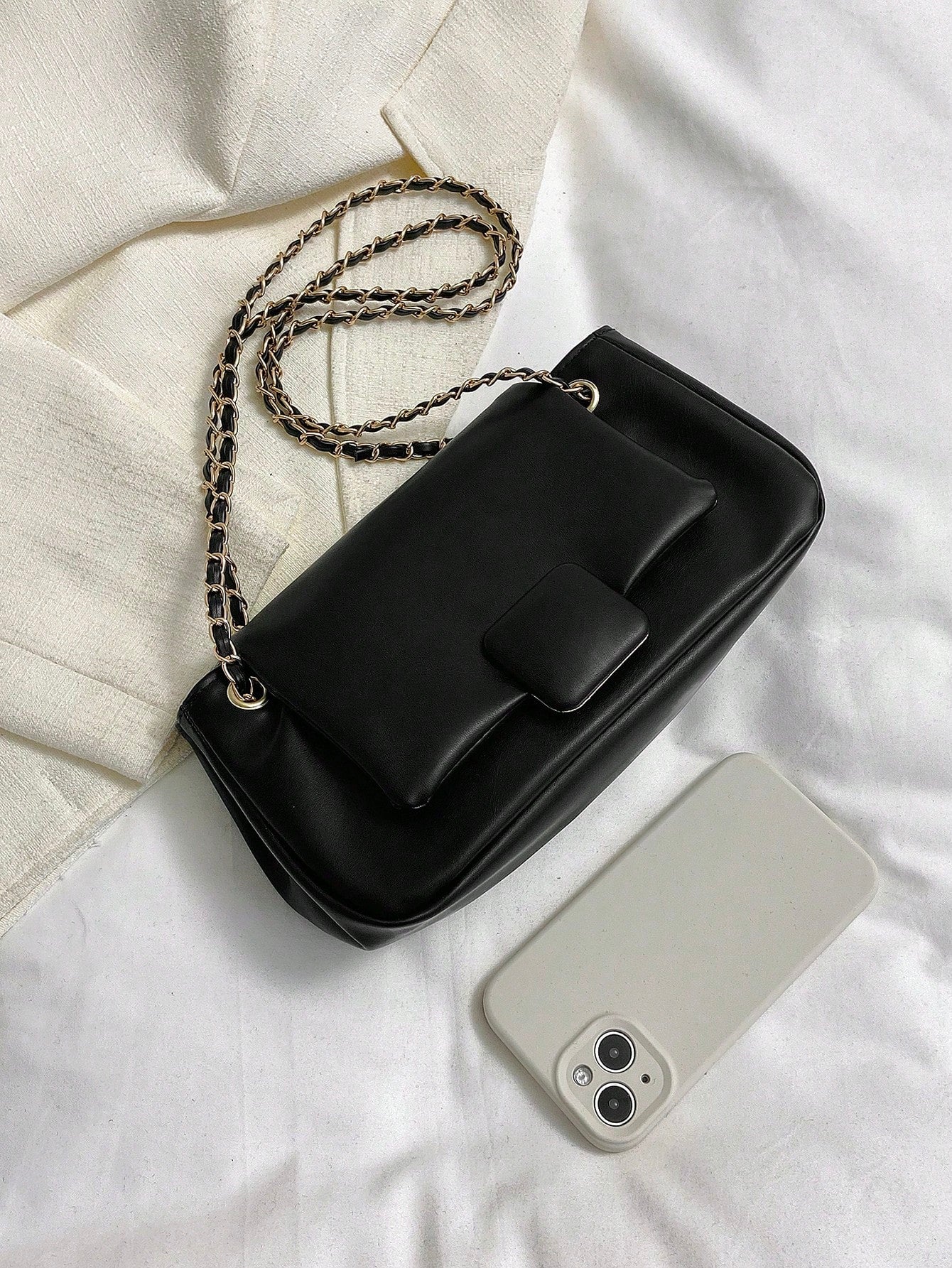 Minimalist Flap Square Bag Chain