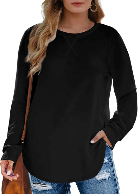 plus Size Sweatshirts for Women Crewneck Casual Tunic Tops Long Sleeve Shirts